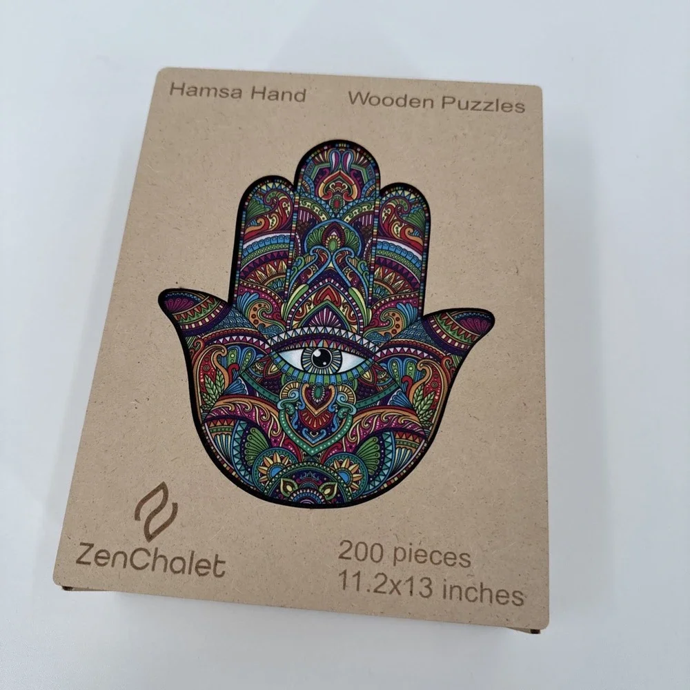 Wooden Jigsaw Puzzle‎ for Adults by ZenChalet 200 Pieces Hamas Hand Complete - Picture 5 of 5